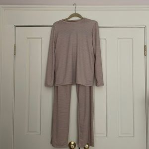 Real Essentials Pink & Grey Striped Lounge Set